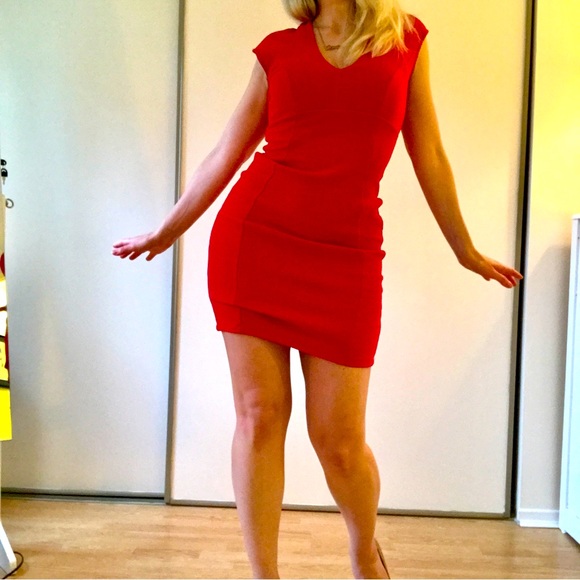 Vintage Le Château Cocktail Mini Dress in Poppy Red - Picture 5 of 10
